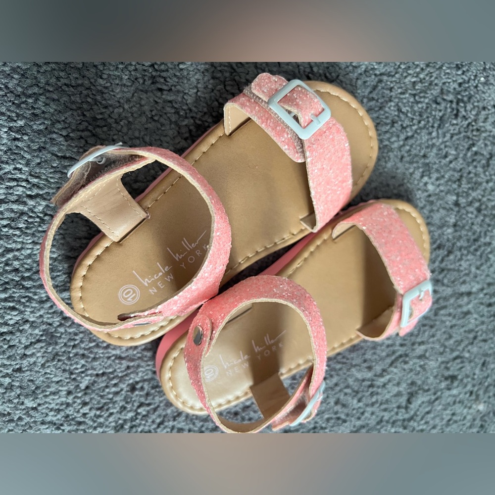 Nicole Miller Toddler Sandals Glitter Pink